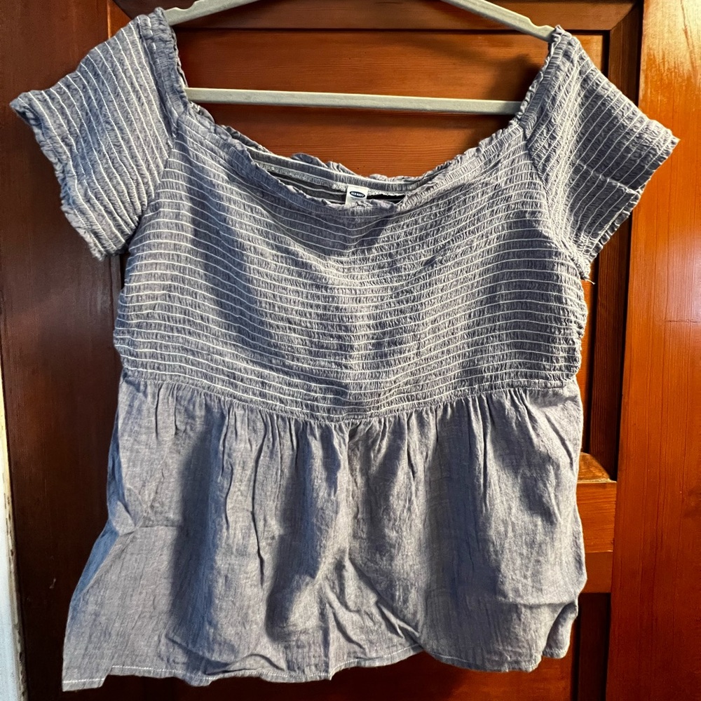Blue & White Striped Old Navy Shirt! W XL